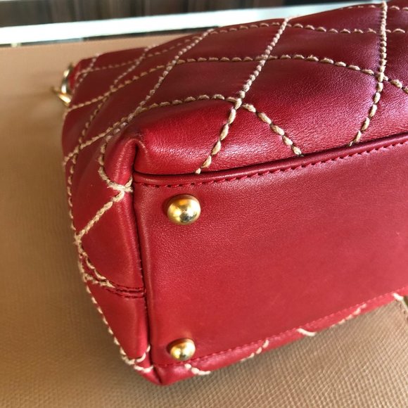 Chanel Red Wild Stitch Satchel - Picture 4 of 14
